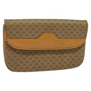 Authentic GUCCI Micro GG Supreme Shoulder Bag PVC Beige Gold 004 106 0024